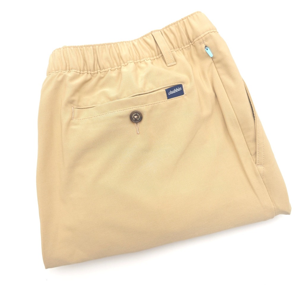 Chubbies Everywear Pants Mens 36x30 Khaki Tan Elastic Waist Performance Chino